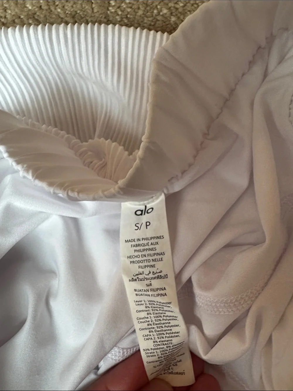 ALO Yoga micro plisse tennis skirt- White Pleated Skater Skirt